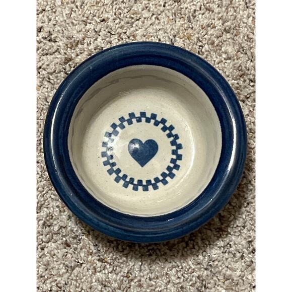 Brinker Pots Stoneware Blue Heart Ice Crock and Top Dip MCM Vintage Valentine - Picture 3 of 6